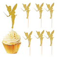 Load image into Gallery viewer, Gold Glitter Fairy Theme Cupcake Toppers Set