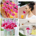 Load image into Gallery viewer, Flamingo Cocktail Drinking Plastic Straw