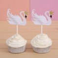 Load image into Gallery viewer, Swan Theme Cupcake Toppers Set