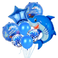 Load image into Gallery viewer, Happy Blue Shark Jumbo Foil Party Balloon
