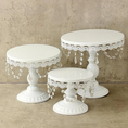 Load image into Gallery viewer, White Gold Crystal Cake Stands Set