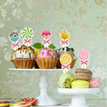 Load image into Gallery viewer, Candy Land Theme Party Cupcake Toppers Set