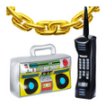 Load image into Gallery viewer, Retro Inflatable Party Pack: Boombox, Phone & Gold Chain!