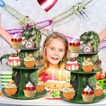 Load image into Gallery viewer, 3-Tier Dinosaur Theme Cupcake Stand