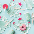 Load image into Gallery viewer, Cactus Shaped Paper Plates Set