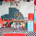Load image into Gallery viewer, 3-Tier Racing Car Theme Round Cardboard Cupcake Stand