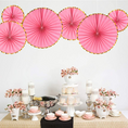 Load image into Gallery viewer, Pink Hanging Paper Fans Decoration Kit