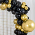 Load image into Gallery viewer, Black and Gold Theme Party Balloon Arch