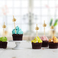Load image into Gallery viewer, Gold Crown Cake Candles Set