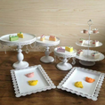 Load image into Gallery viewer, White Gold Crystal Cake Stands Set