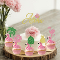Load image into Gallery viewer, Flamingo Theme Cupcake Toppers Set