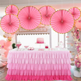Load image into Gallery viewer, Pink Hanging Paper Fans Decoration Kit