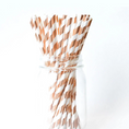 Load image into Gallery viewer, Striped Rose Gold Paper Straws Set