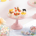 Load image into Gallery viewer, Theme Pink Round Metal Cake Stands Set