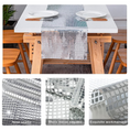Load image into Gallery viewer, Silver Glitter Sequin Disco Table Runner