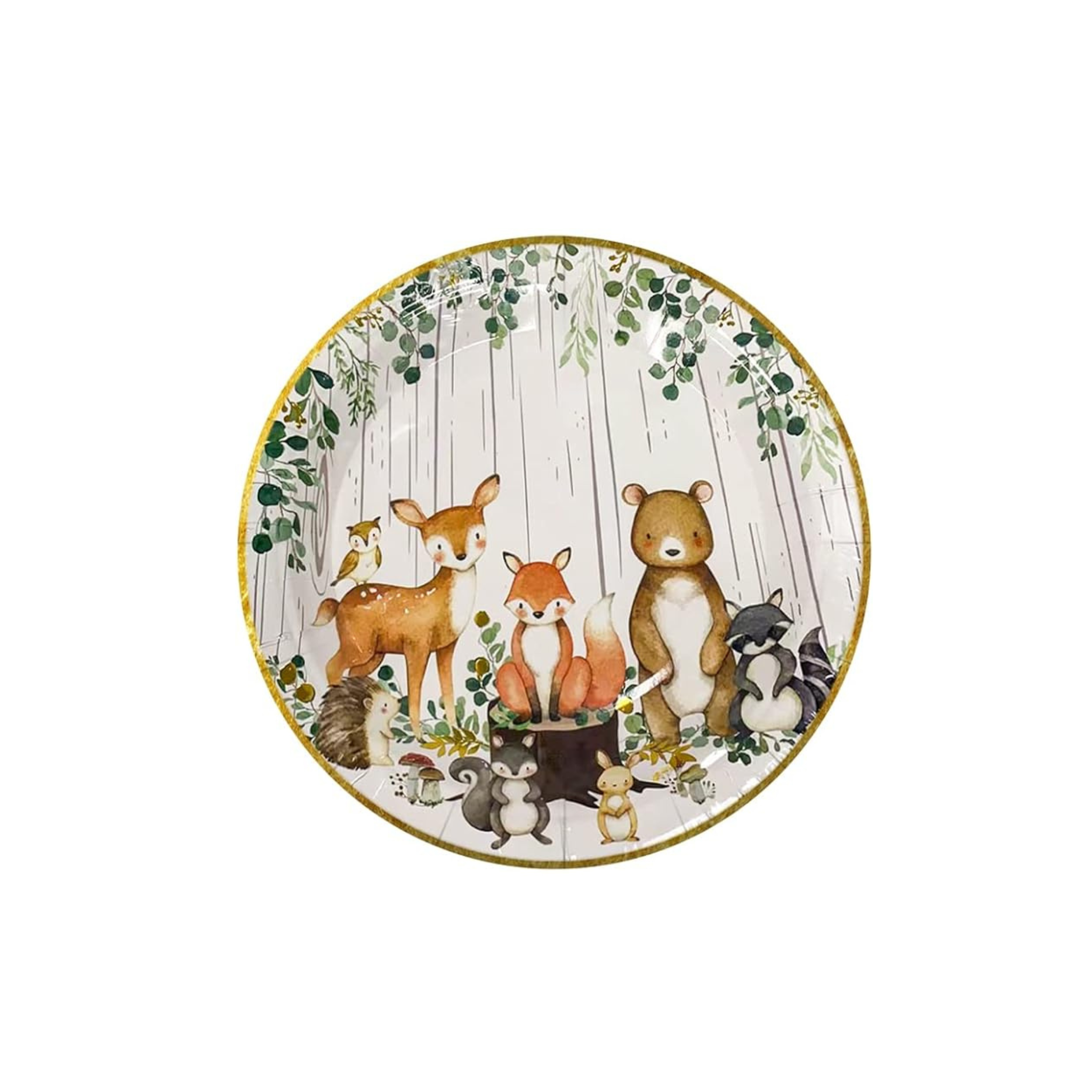 Woodland Creatures Theme 7 Inch Paper Plates Set – Ribbontique