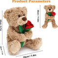 Load image into Gallery viewer, Brown Teddy Bear with Rose Plush Toy 30 Cm