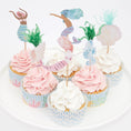 Load image into Gallery viewer, Mermaid Theme Cupcake Toppers Set