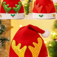 Load image into Gallery viewer, Christmas Santa Hat with Reindeer Antlers