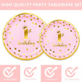Load image into Gallery viewer, First Birthday Decorations 7 Inch Paper Plates Set