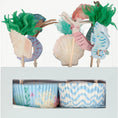 Load image into Gallery viewer, Mermaid Theme Cupcake Toppers Set