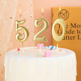Load image into Gallery viewer, Gold 0-9 Number Candles Font