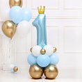 Load image into Gallery viewer, 1st Birthday Blue Number Balloons Decoration Set with Helium Ballons