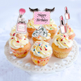 Load image into Gallery viewer, Glitter Makeup Cupcake Toppers Set