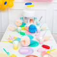 Load image into Gallery viewer, Ice Cream Theme Birthday Party Tableware Set (Orange)