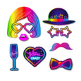 Load image into Gallery viewer, Glow in the Dark Neon Themed Photo Booth Props Set