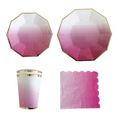 Load image into Gallery viewer, Pink Ombre with Gold Foil Dots Tableware Set