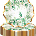 Load image into Gallery viewer, Eucalyptus Leaf 10 Inch Paper Plates Set