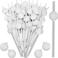Load image into Gallery viewer, Disco Ball Paper Silver Straws Set