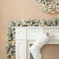 Load image into Gallery viewer, Christmas Flocked Pre-Lit Wreath Garland