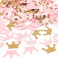 Load image into Gallery viewer, Gold & Pink Crown Confetti for Princess Birthday Party