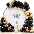 Load image into Gallery viewer, Black and Gold Theme Party Balloon Arch