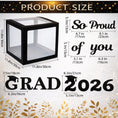 Load image into Gallery viewer, Black Clear GRAD Balloon Boxes with Letters - 4 Boxes