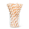 Load image into Gallery viewer, Striped Rose Gold Paper Straws Set