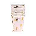 Load image into Gallery viewer, Rose Gold Foil Terazzo Paper Cups Set