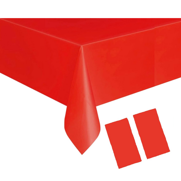 Red Swirl Table Cover Set