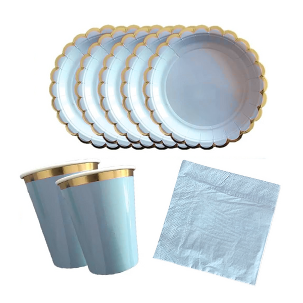 Light Blue Party Tableware Set
