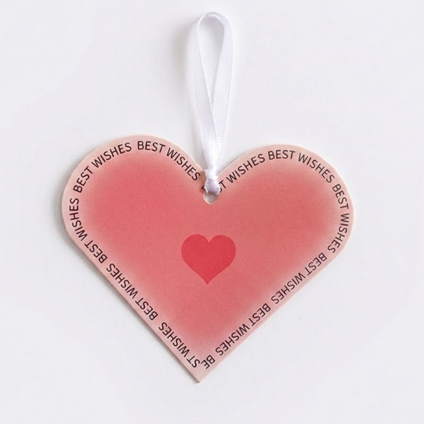 Love heart Shape Hanging Greeting Card - Pink
