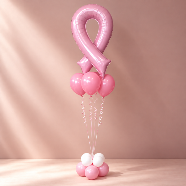 Pink October Ribbon Balloon (Set E)