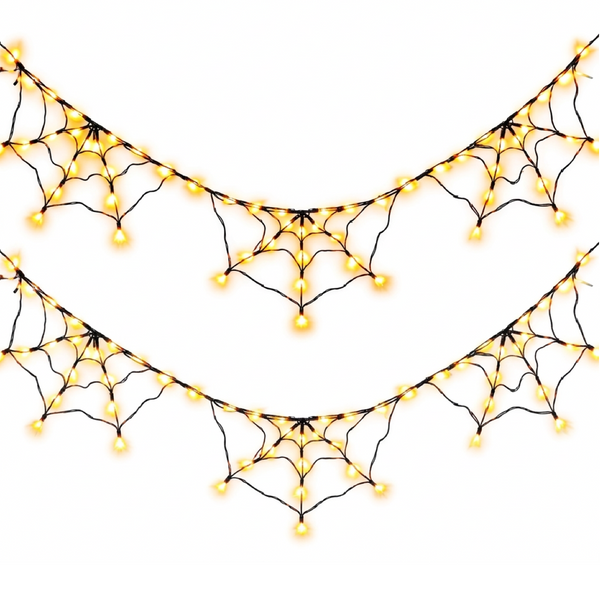 LED Light Spiderweb Garland 1pcs (Yellow)