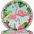 Load image into Gallery viewer, Flamingo Themed Birthday Party Tableware Set