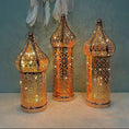 Load image into Gallery viewer, Ramadan Lantern Moroccan Golden hollow Iron - 35.5 CM