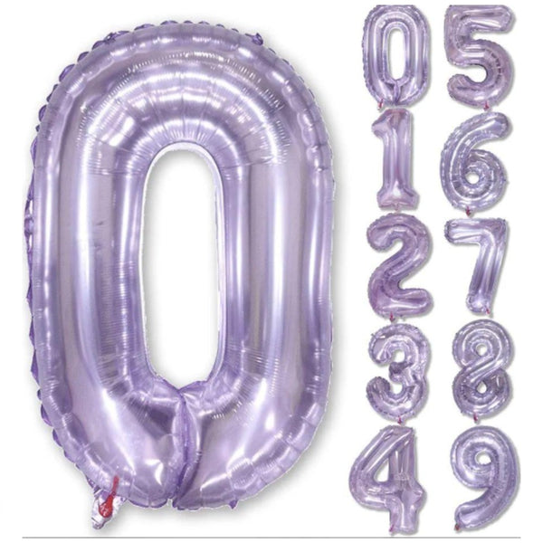 Shiny Purple Numbers Foil Balloons (32 inch)