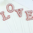 Load image into Gallery viewer, Pearl "Love" Cup Cake Toppers
