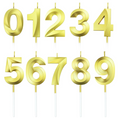 Load image into Gallery viewer, 3D Gold 0-9 Number Candles