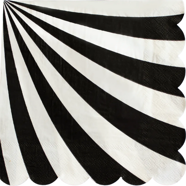 Black Swirl Paper Napkins Set